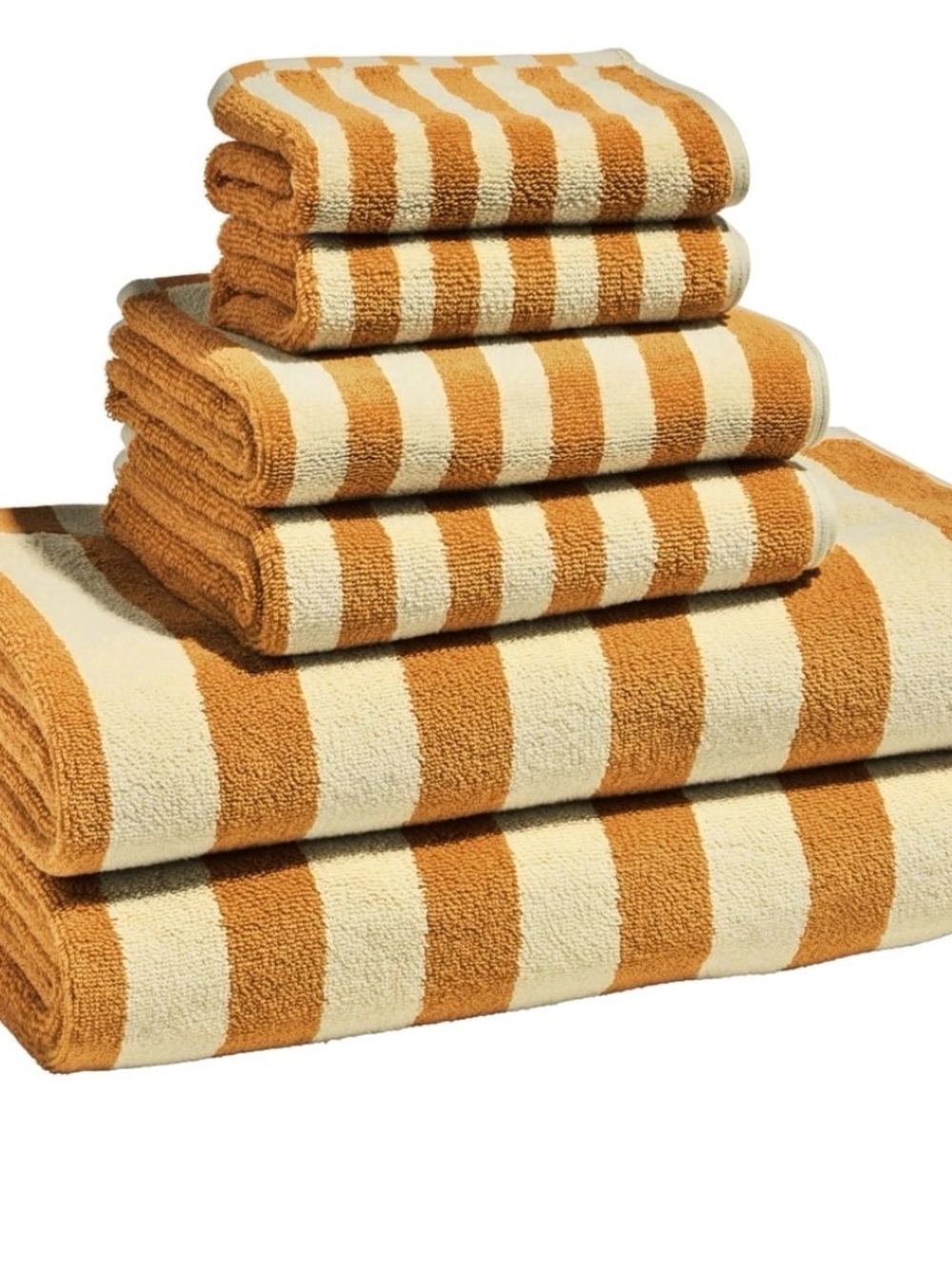 Beautiful by Drew Amber Yellow Stripe Bath Towel 6pk Set - Picture 4 of 8